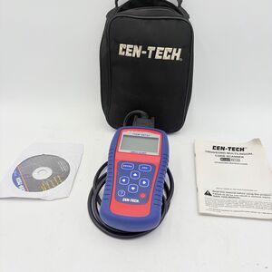 CEN-TECH 99722 OBDII/EOBD MULTILINGUAL Code Scanner Reader w/ Case Manual CD